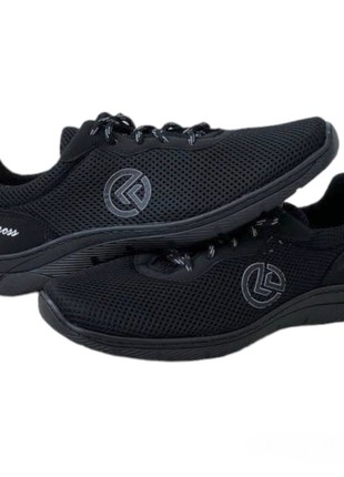Men's summer black sneakers (KLS-570)5 photo