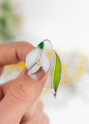 Snowdrop stained glass jewelry3 photo