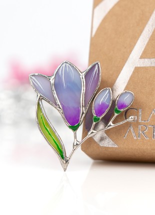 Freesia bouquet stained glass jewelry