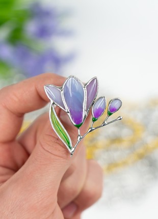 Freesia bouquet stained glass jewelry2 photo