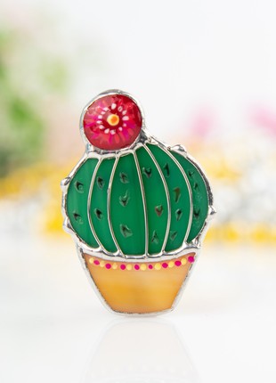 Stained glass succulent jewelry