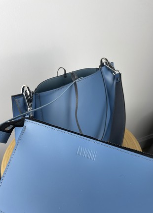 Large Leather Bag For Woman, Blue leather crossbody, Blue leather purse, Lamponi Guitar6 photo