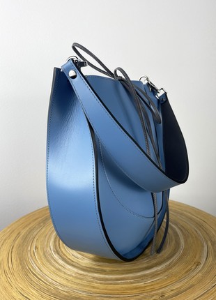 Large Leather Bag For Woman, Blue leather crossbody, Blue leather purse, Lamponi Guitar4 photo