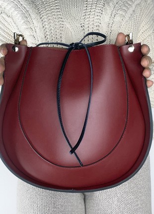 Large Leather Bag For Woman, Burgundy leather crossbody, Burgundy leather purse, Lamponi Guitar4 photo