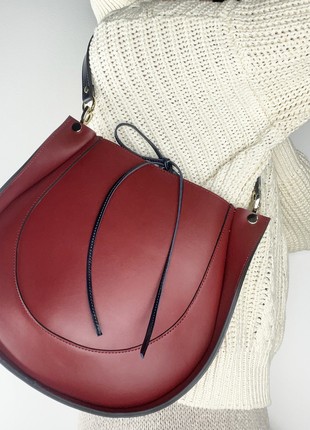 Large Leather Bag For Woman, Burgundy leather crossbody, Burgundy leather purse, Lamponi Guitar2 photo