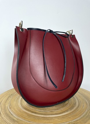 Large Leather Bag For Woman, Burgundy leather crossbody, Burgundy leather purse, Lamponi Guitar