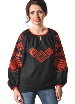Embroidered shirt «Infinity» (black)