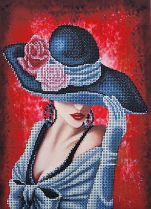 The Lady in the Hat Kit Bead Embroidery a4-k-336