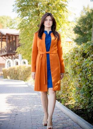 Orange coat with a belt