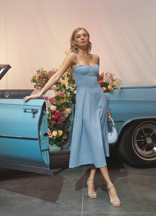DENIM SUNDRESS IN MIDI LENGTH GEPUR