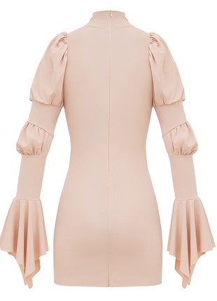 Beige mini dress mistress sleeves2 photo