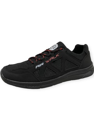Men's summer textile black sneakers (KLS-710)1 photo