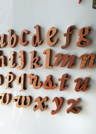 Wooden Alphabet for Kids Cursive  Waldorf Toys1 photo