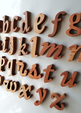 Wooden Alphabet for Kids Cursive  Waldorf Toys5 photo