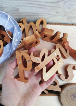 Wooden Alphabet for Kids Cursive  Waldorf Toys2 photo