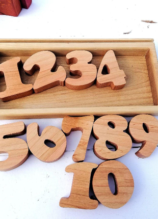 Magnetic Wooden Numbers 1-10 Learning Toy Waldorf Home Learning Set7 photo
