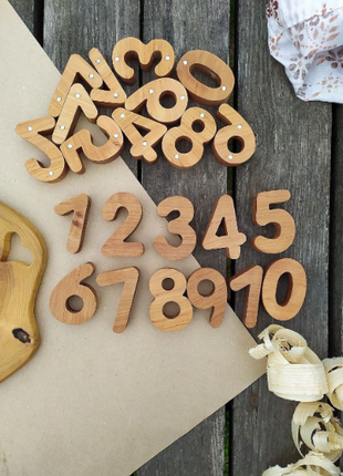 Magnetic Wooden Numbers 1-10 Learning Toy Waldorf Home Learning Set1 photo