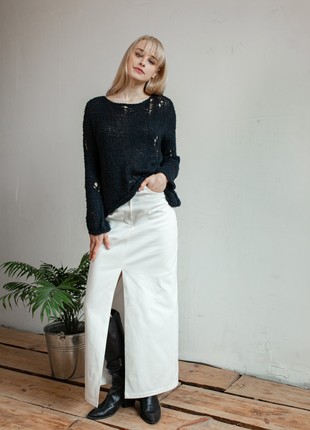 White denim maxi skirt1 photo