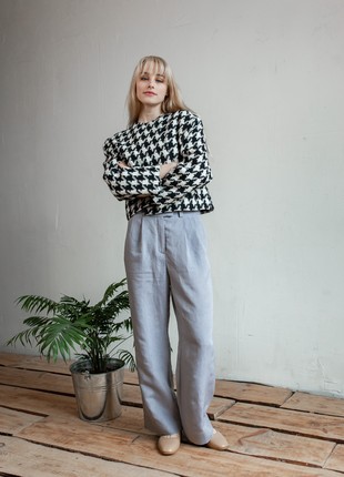 Gray linen pants5 photo