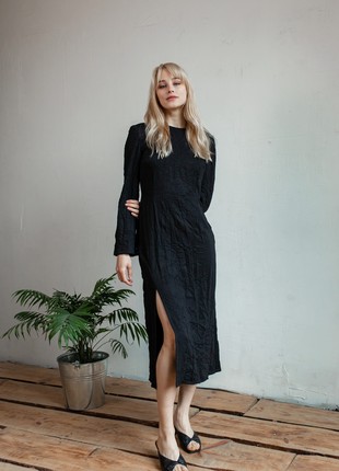 Black maxi dress with a slit1 photo