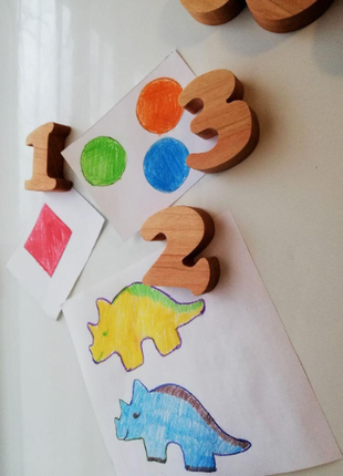 Magnetic Wooden Numbers 1-10 Learning Toy Math Montessori3 photo