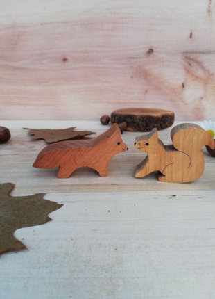 Wooden Animal Toys, Wooden Forest Animal Set2 photo