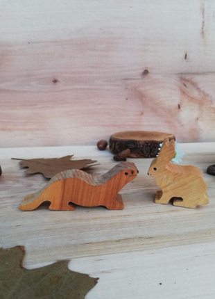 Wooden Animal Toys, Wooden Forest Animal Set4 photo