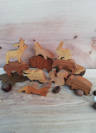 Wooden Animal Toys, Wooden Forest Animal Set3 photo