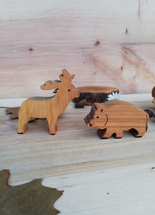 Wooden Animal Toys, Wooden Forest Animal Set7 photo