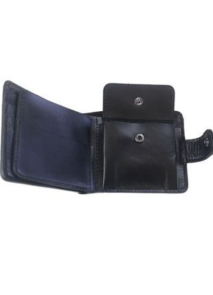 Leather wallet "Trident" black Handmade2 photo