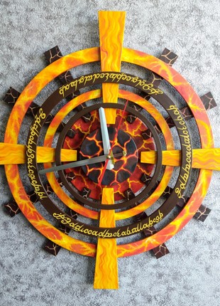 Large round wall clock painted by the artist