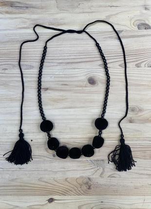 One row black necklace with tassels2 photo