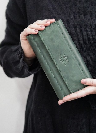 Leather wallet for women (green)