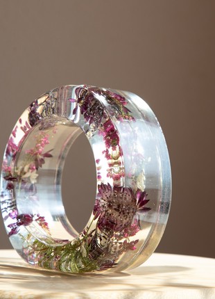 Resin vase with pressed flowers, Home decor vase, Handmade colorful vase7 photo