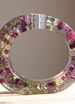 Resin vase with pressed flowers, Home decor vase, Handmade colorful vase3 photo