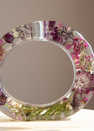 Resin vase with pressed flowers, Home decor vase, Handmade colorful vase2 photo