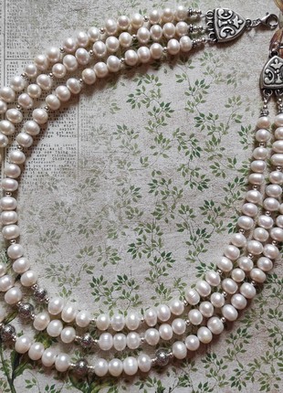 Necklace «Pearls» from river pearls9 photo