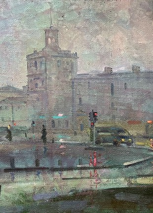 Oil painting Near the traffic light Peter Tovpev nDobr816