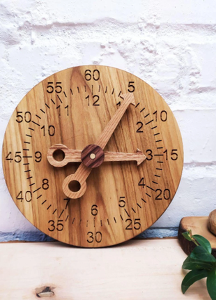 Preschoolers Learn to Read Clock Wooden Clock Toys Teaching Time Montessori1 photo
