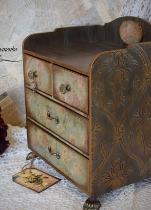 Stylized Vintage mini chest of drawers for jewelry5 photo
