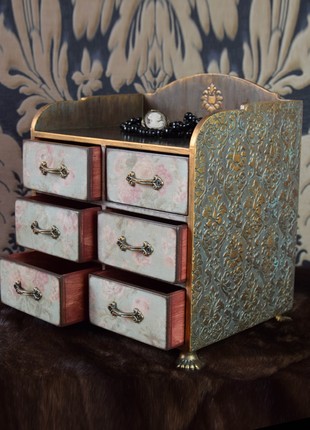 Stylized Vintage mini chest of drawers for jewelry2 photo
