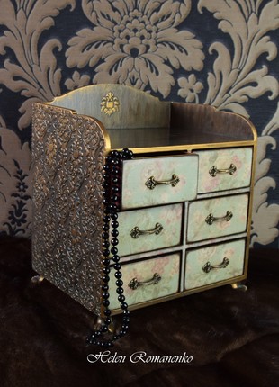 Stylized Vintage mini chest of drawers for jewelry1 photo