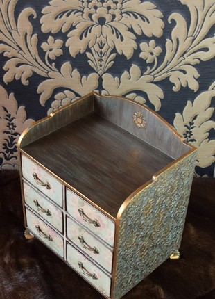 Stylized Vintage mini chest of drawers for jewelry3 photo