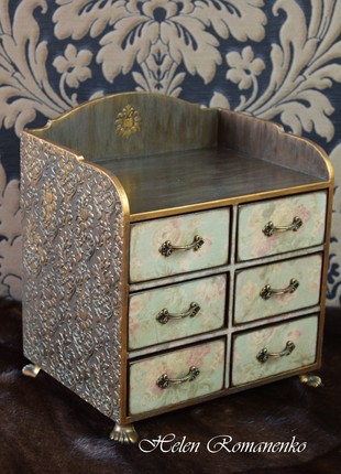 Stylized Vintage mini chest of drawers for jewelry5 photo