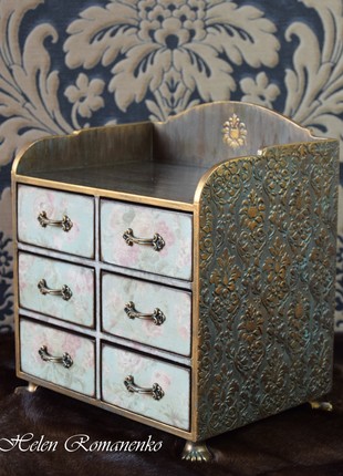 Stylized Vintage mini chest of drawers for jewelry6 photo