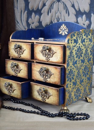 Stylized Vintage mini chest of drawers for jewelry