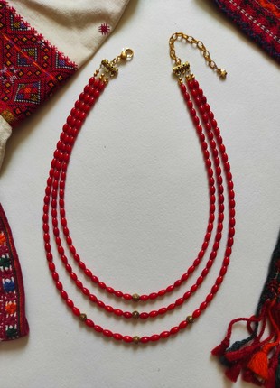 Necklace "Coral tenderness" from coral "oval"
