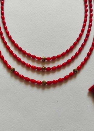 Necklace "Coral tenderness" from coral "oval"2 photo