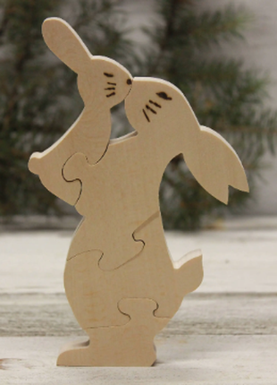 Organic wooden rabbit toys, wooden animals, wooden puzzle, natural baby toy