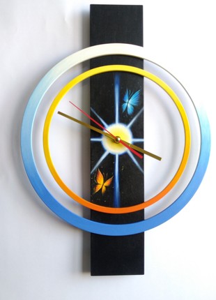 Handcrafted rectangular wall clock by ukrainian artist6 photo